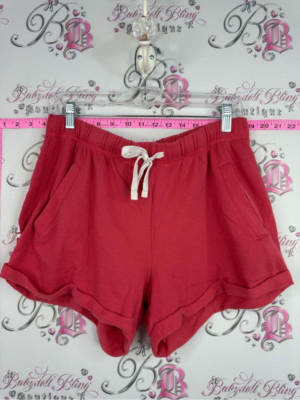 PINK Victoria's Secret shorts red white pink Drawstring Athletic Shorts